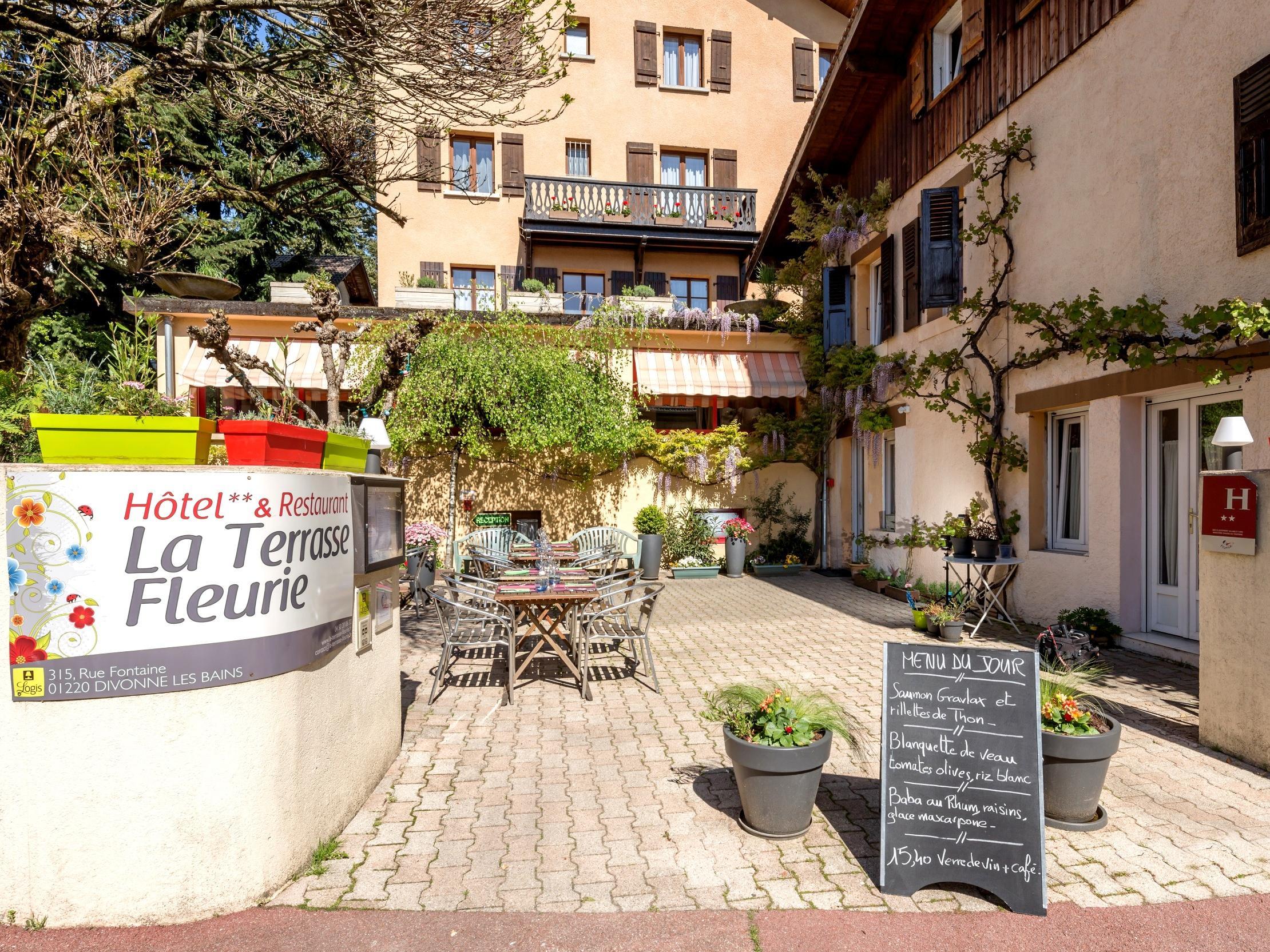 La Terrasse Fleurie, Logis, Hotel Et Restaurant Divonne-les-Bains Exteriér fotografie
