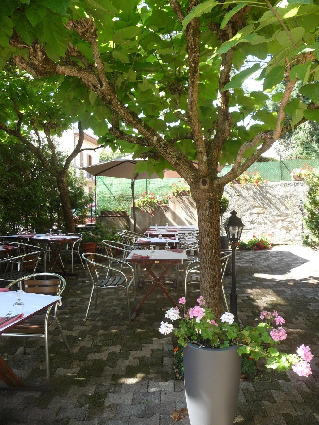 La Terrasse Fleurie, Logis, Hotel Et Restaurant Divonne-les-Bains Restaurace fotografie